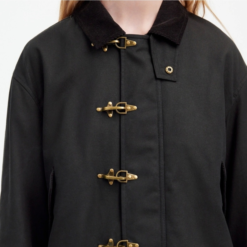 Madewell Black Jacket with Gold Accents - Picture 3 of 12